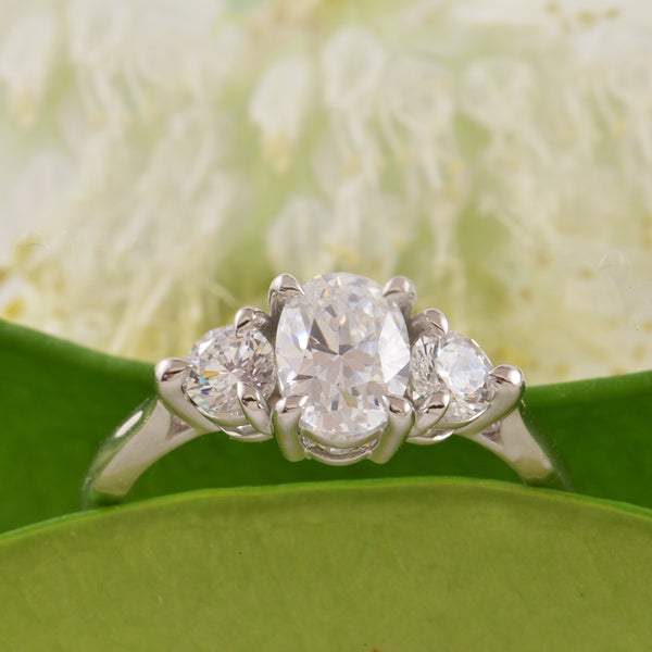 Custom Made 18ct Gold Diamond Trilogy Engagement Ring