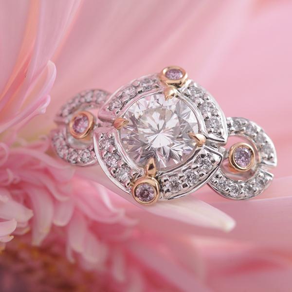 Pink diamond in rose gold setting clearance