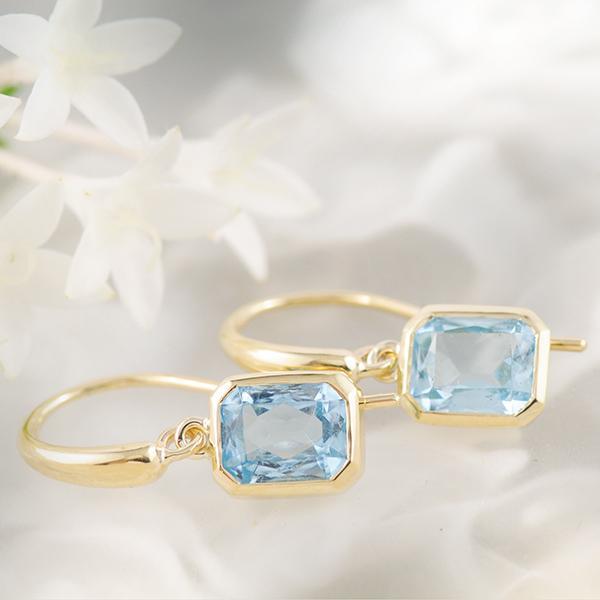 Blue topaz earrings clearance yellow gold
