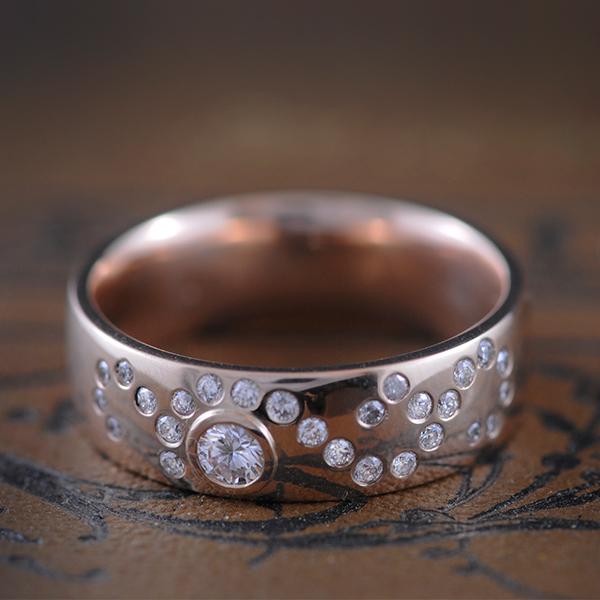 Diamond Ring wide band Stary Night ring1