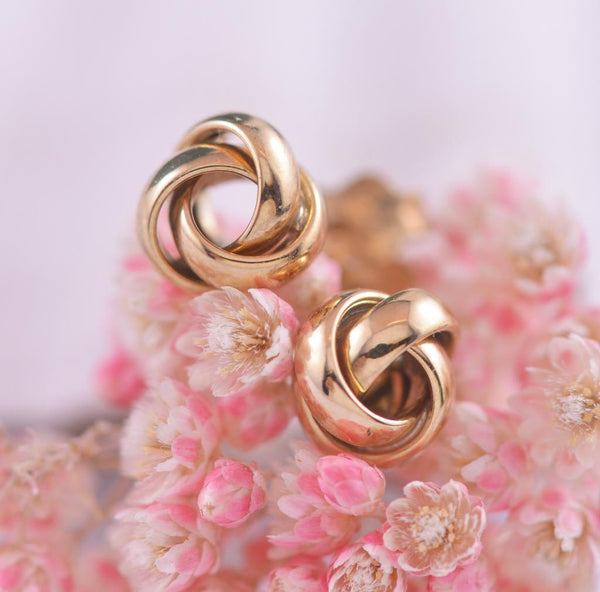 9ct Yellow Gold Knot Style Stud Earrings
