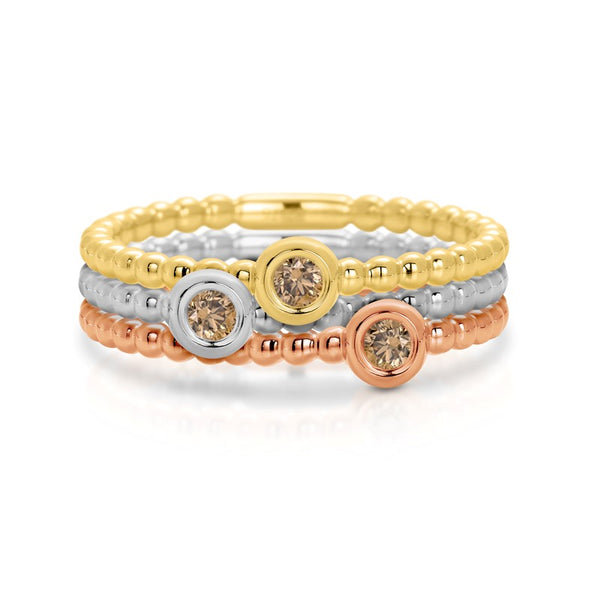 9ct Rose Gold Australian Chocolate Diamond Ball Ring