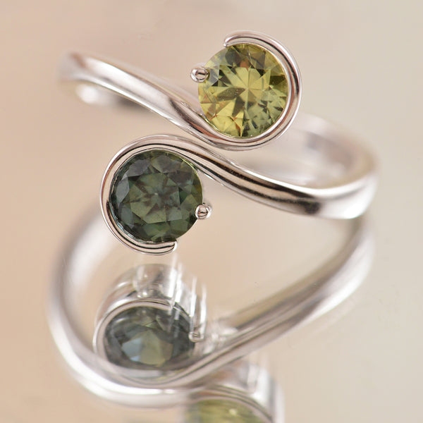 Australian Sapphire Double gemstone ring.