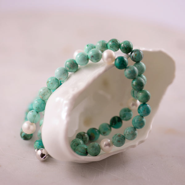 Blue Quartz & Pearl Necklace