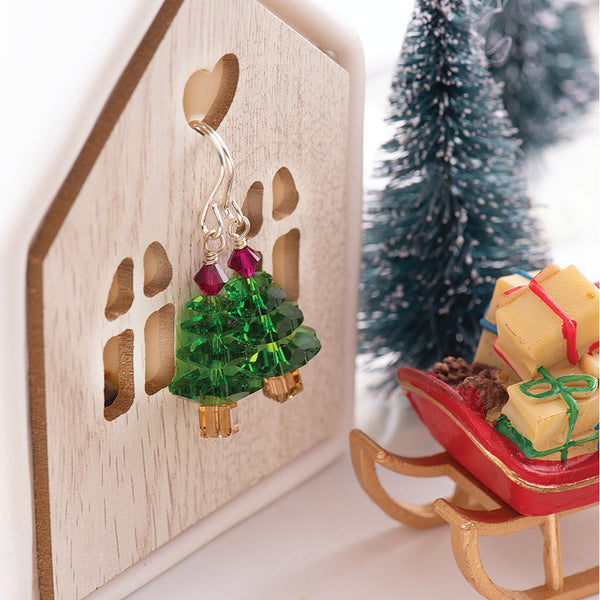 Crystal Christmas Tree Earrings