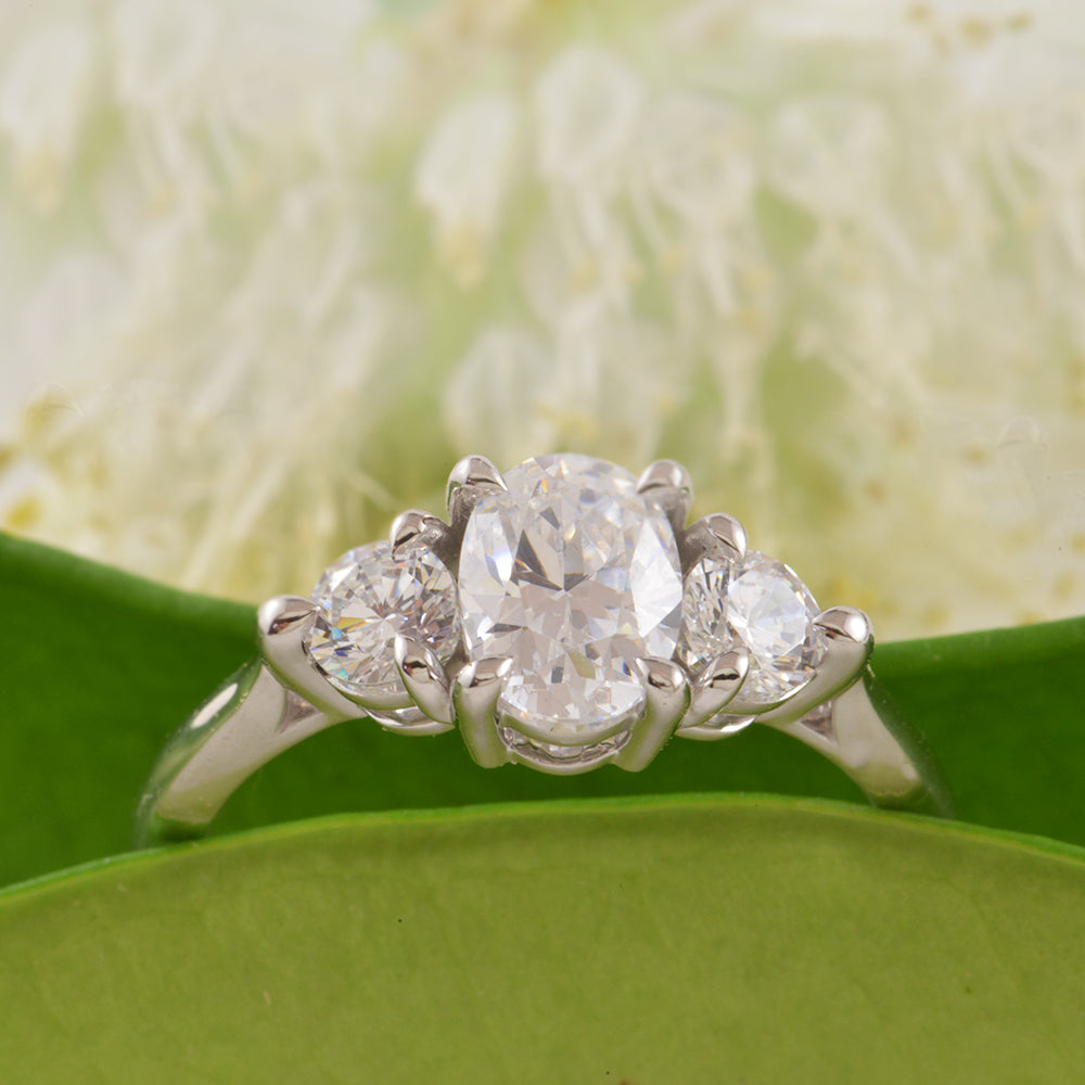 Custom Made 18ct Gold Diamond Trilogy Engagement Ring To Hold And To Have