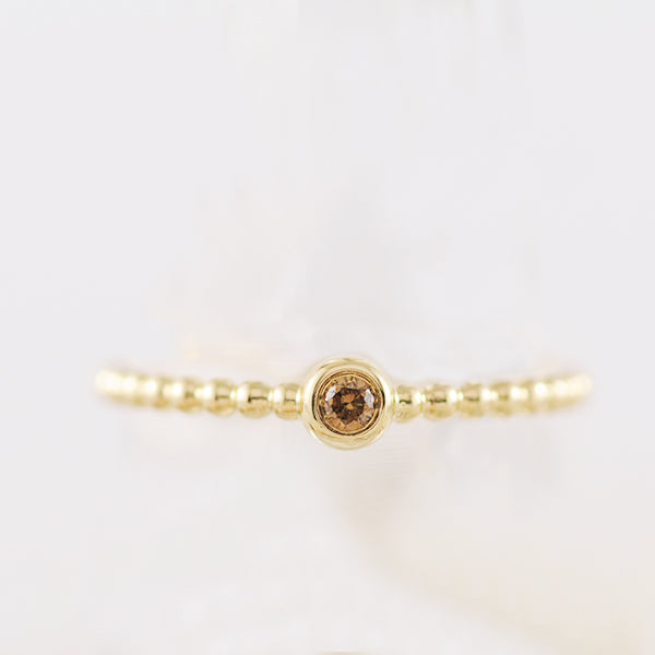 9ct Yellow Gold Australian Chocolate Diamond Ball Ring