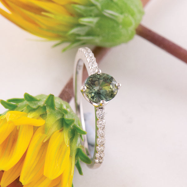Parti Sapphire & Diamond White Gold Ring