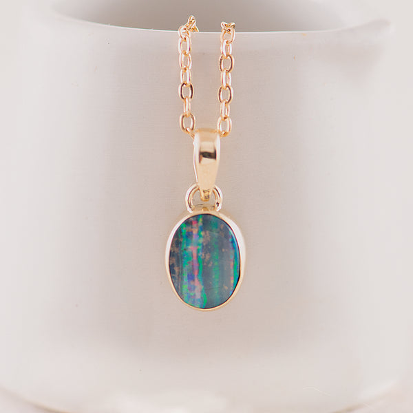 Striped Solid Opal Pendant