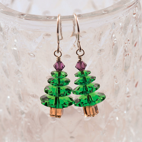 Crystal Christmas Tree Earrings