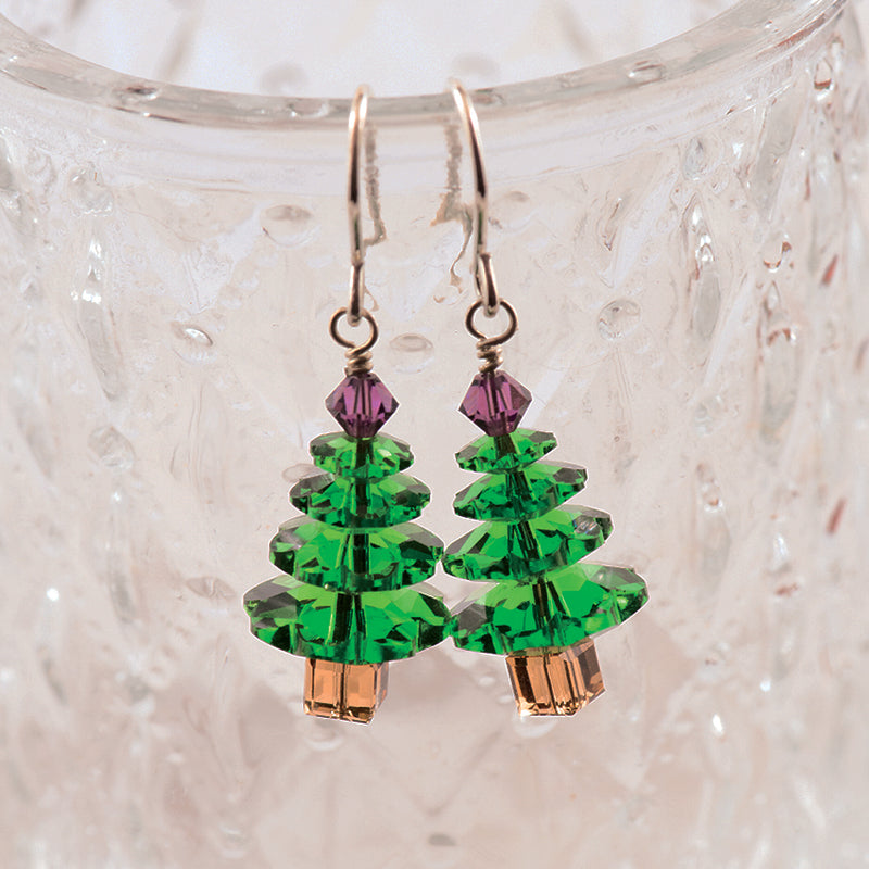Crystal Christmas Tree Earrings