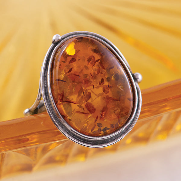 Boho style Amber Ring