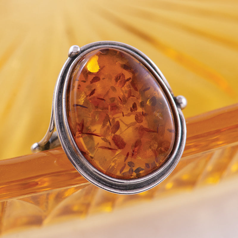 Boho style Amber Ring