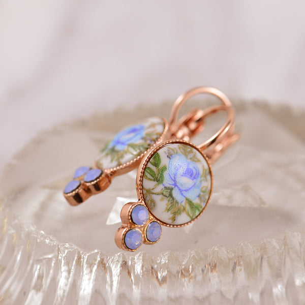 Blue Rose Fashion Earrings