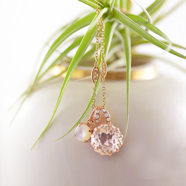 Mariana Clear and Pearl Look Crystal Necklace