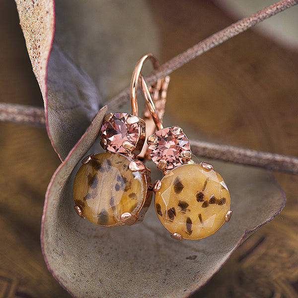 Animal print and pink earrings