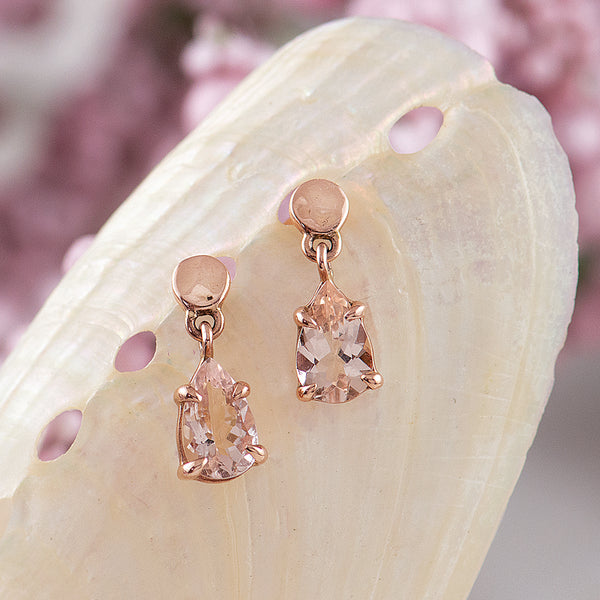 Morganite Rose Gold Earrings