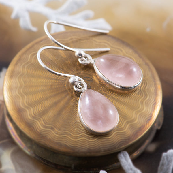 Rose Quarts Sterling Silver earrings