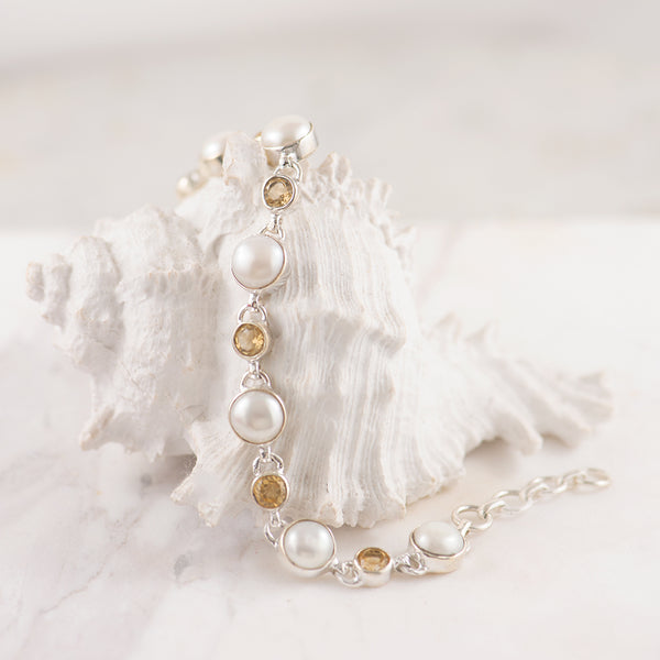 Fresh Water Pearl and citrine bracelet