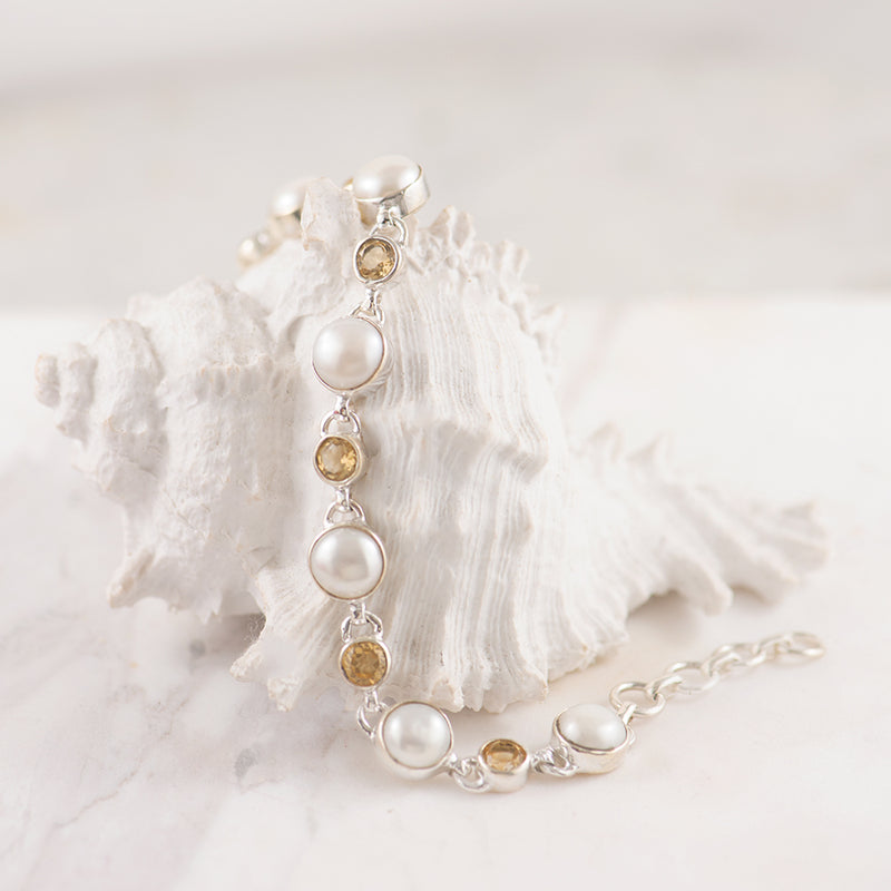 Fresh Water Pearl and citrine bracelet