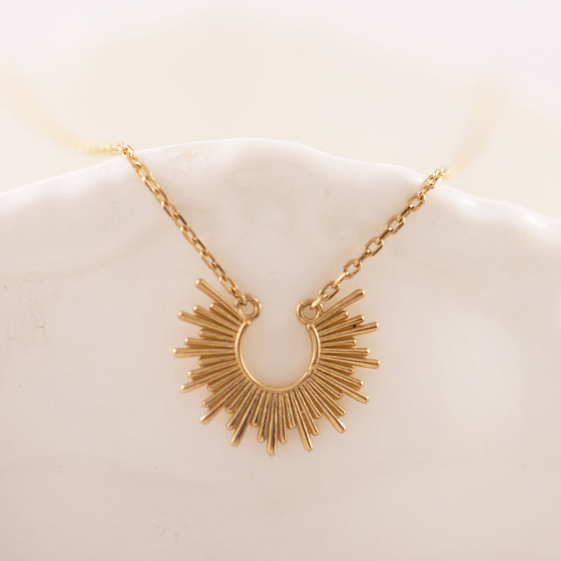 Sun Ray Style Pendant in 9K Yellow Gold