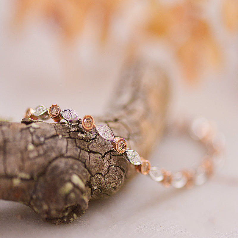 Australian Argyle Chocolate and White Diamond Tennis Bracelet To