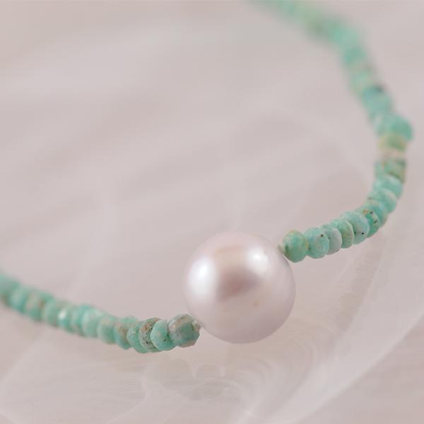 Amazonite and Freshwater Pearl Necklace