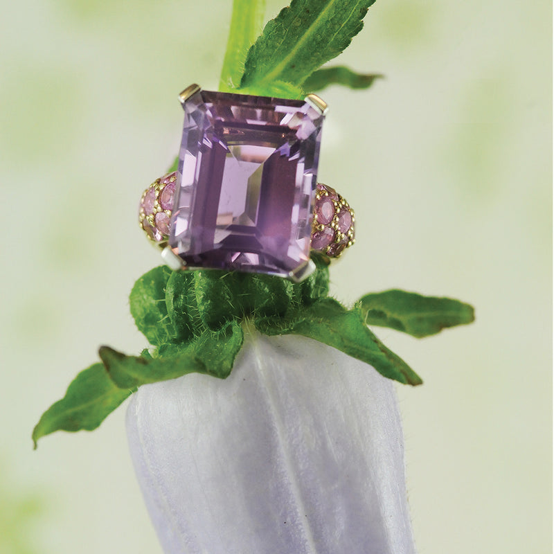 Amethyst and Pink Sapphire Ring