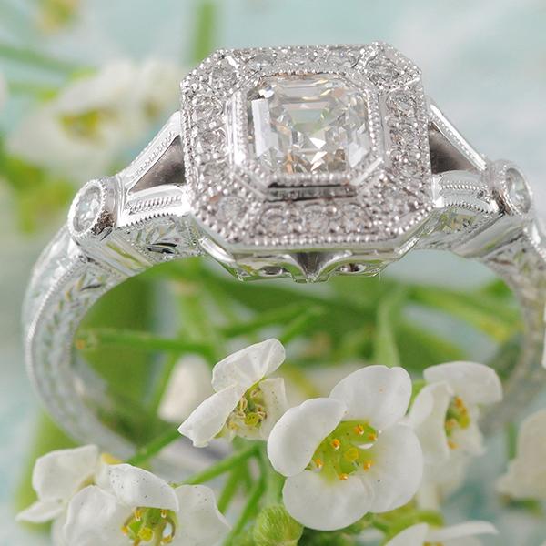 Asscher Cut Diamond Engagement Ring