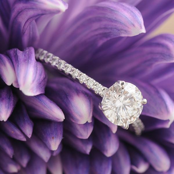 Aurora Diamond Engagement Ring in 18k White Gold