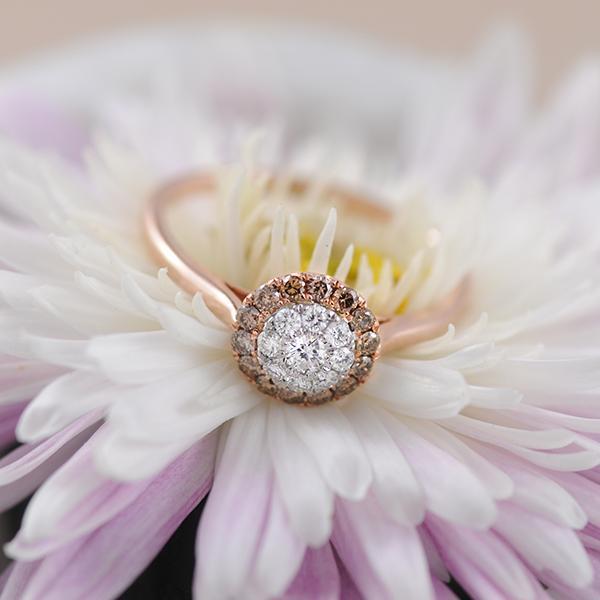 Australian Chocolate Diamond Chocolate Halo Ring