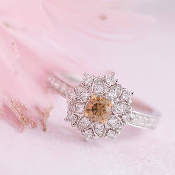 Australian Chocolate Diamond Snowflake Ring