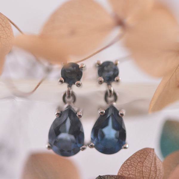 9K White Gold London Blue Topaz Stud Earrings