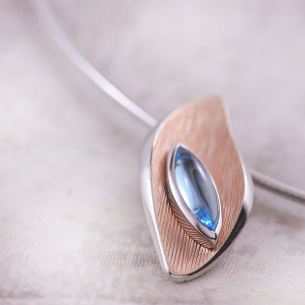 Sterling Silver Pendant with Blue Topaz