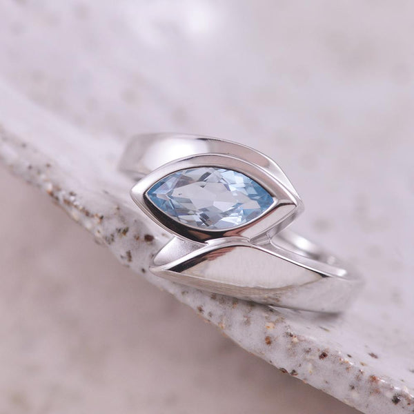 Blue Topaz Sterling Silver Ring