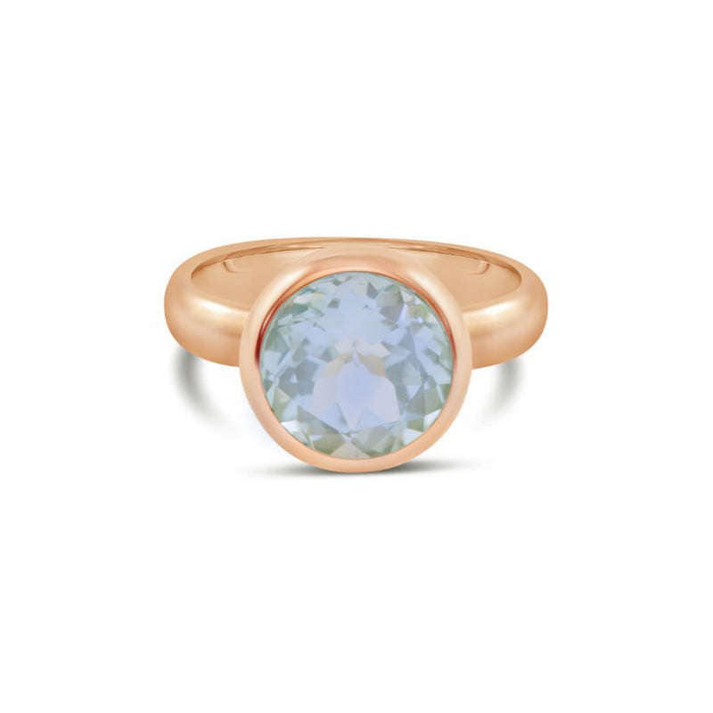 9ct Yellow Gold Round Brilliant Cut Topaz Ring