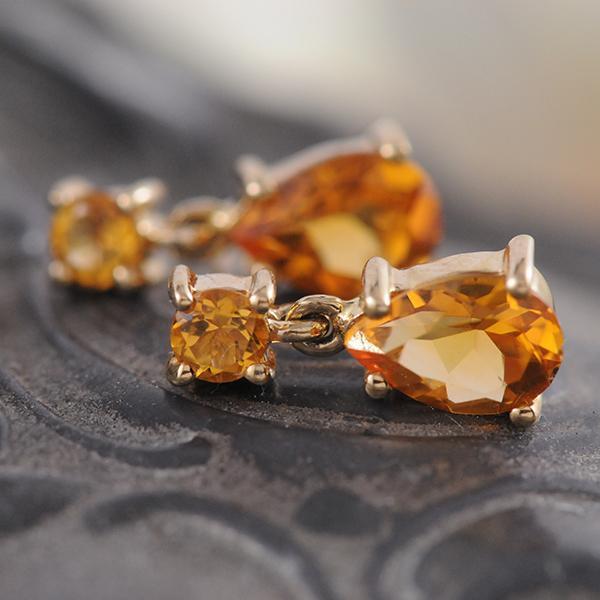 Citrine Drop Earrings in 9ct Yellow Gold