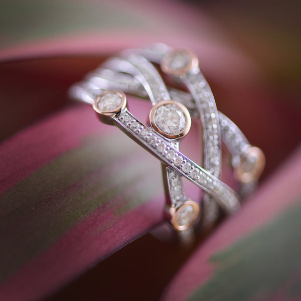Cris Cross Diamond Ring