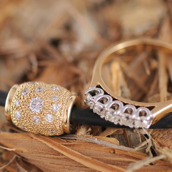 Diamond Bead Charm and Ring