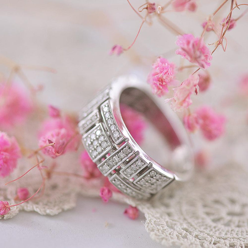 Greek key design ring sales