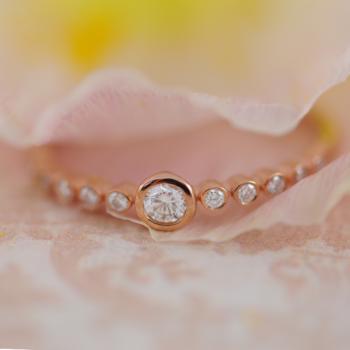 Diamond Rose Gold Bezel Band