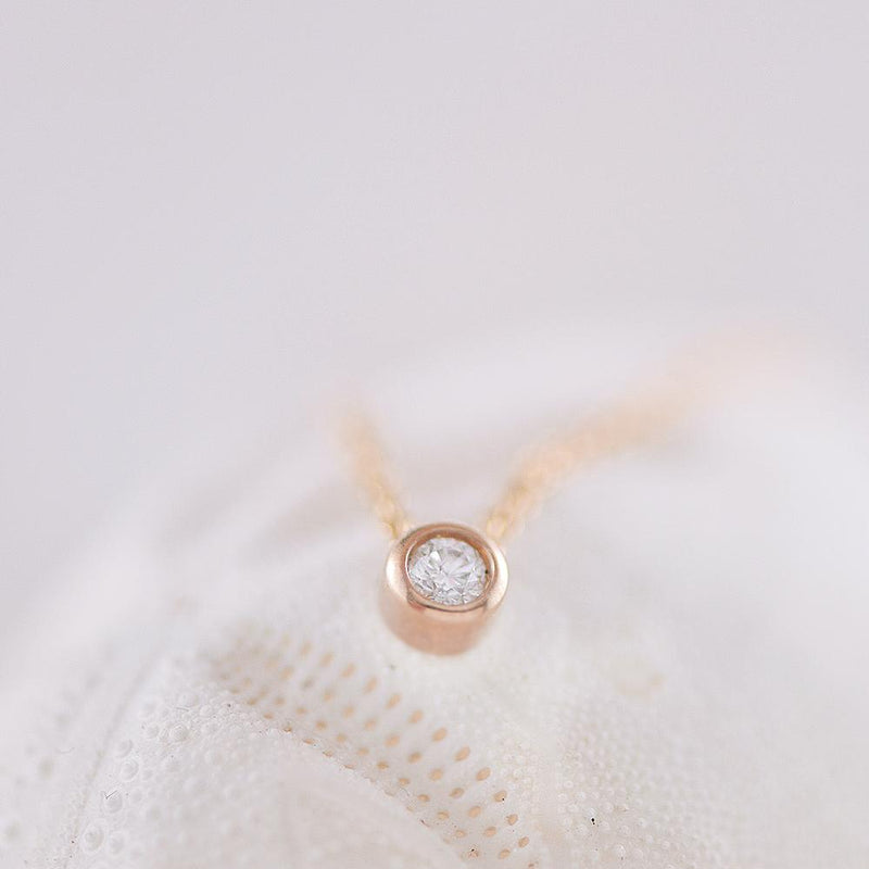 9ct Yellow Gold Bezel Set Diamond Slider Pendant