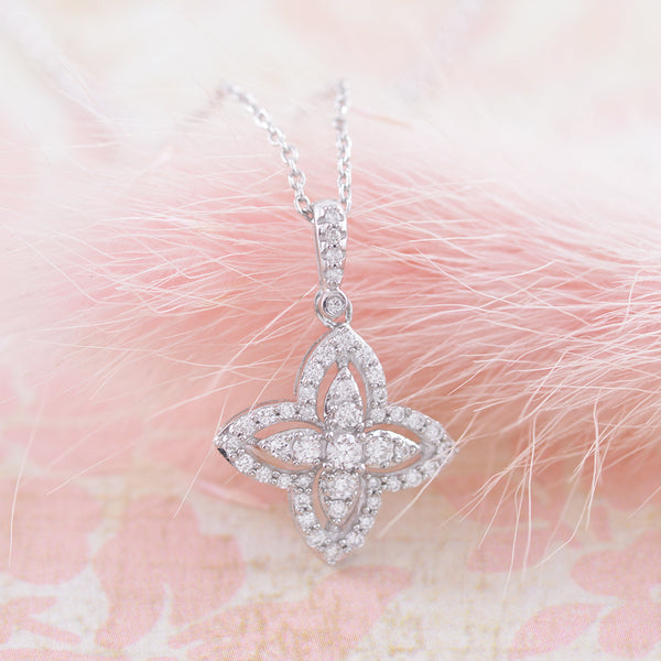 Cross Diamond Pendant in 9k White Gold