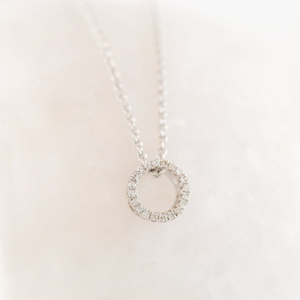 Diamond White Gold Circle Pendant
