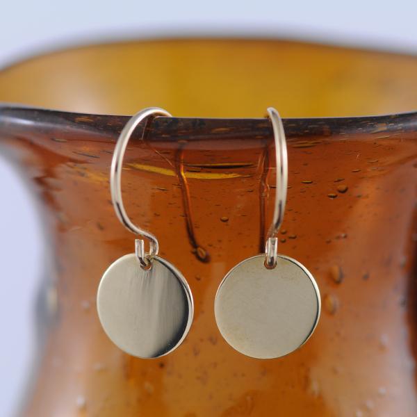 Disc Drop Earrings in 9k Yellow Gold