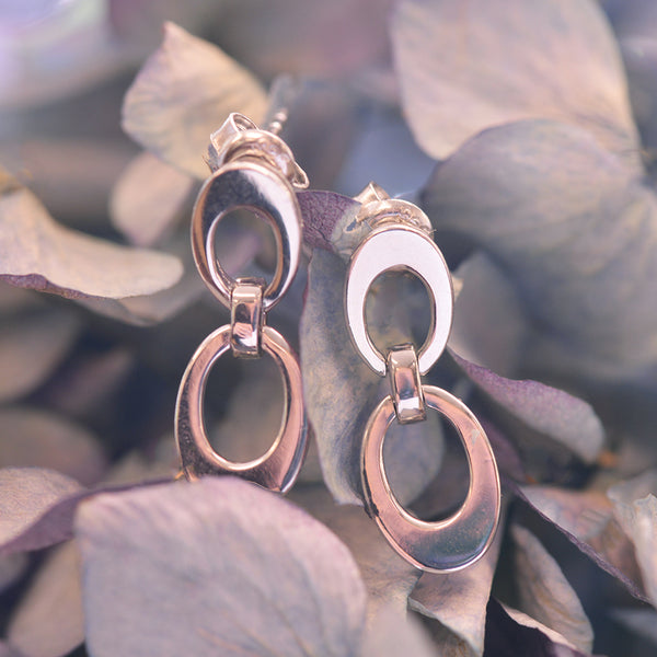 Double Oval Swinger Earrings