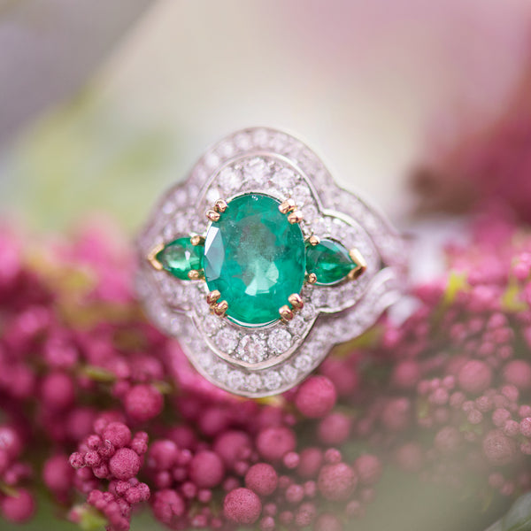 Emerald and Diamond Dress Ring