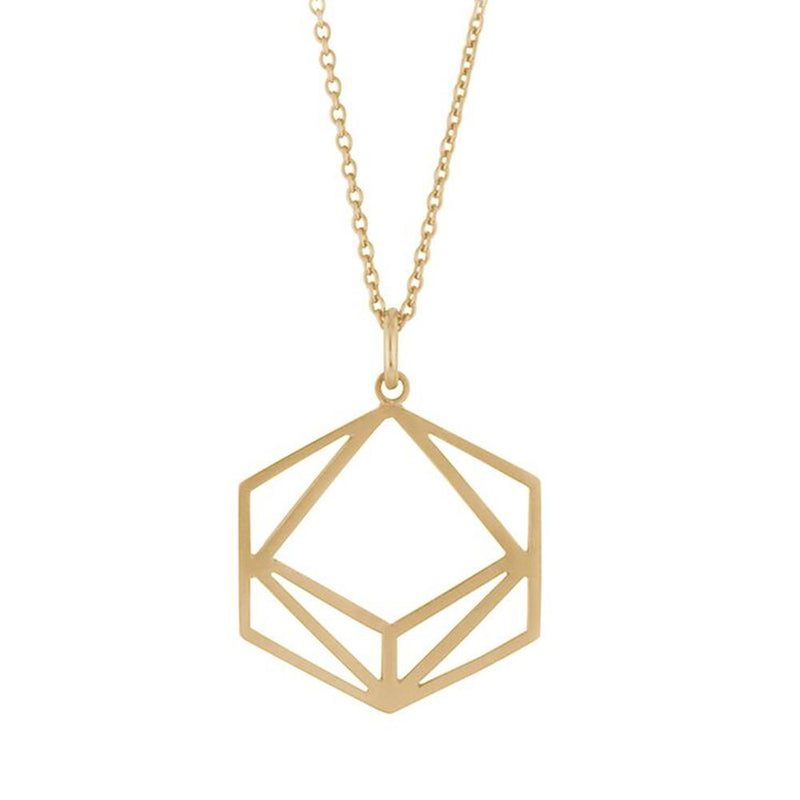Sterling Silver Gold Plated Geometric Necklace