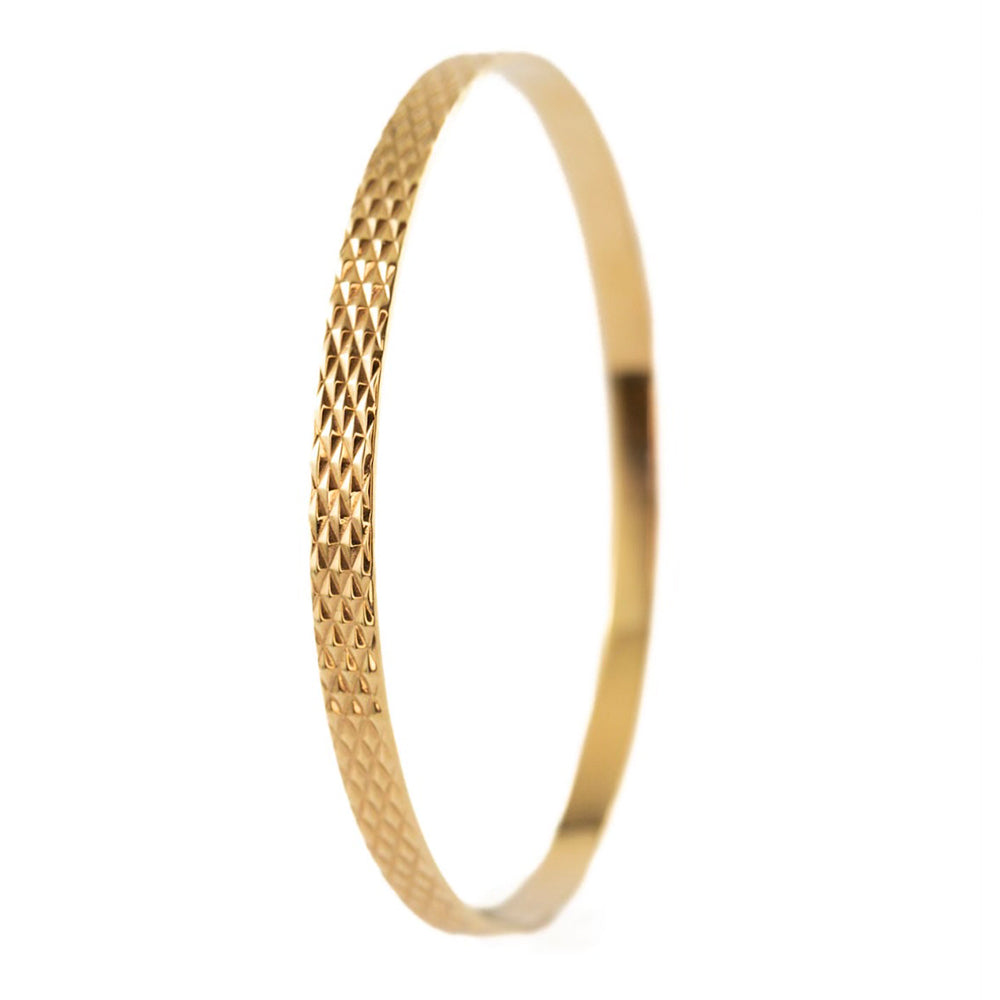 9ct Yellow Gold Textured Bangle – To Hold And To Have