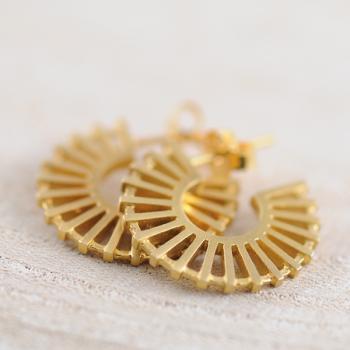 Gold Plated Sterling Silver Stud Earrings - 'Icon' Shadow